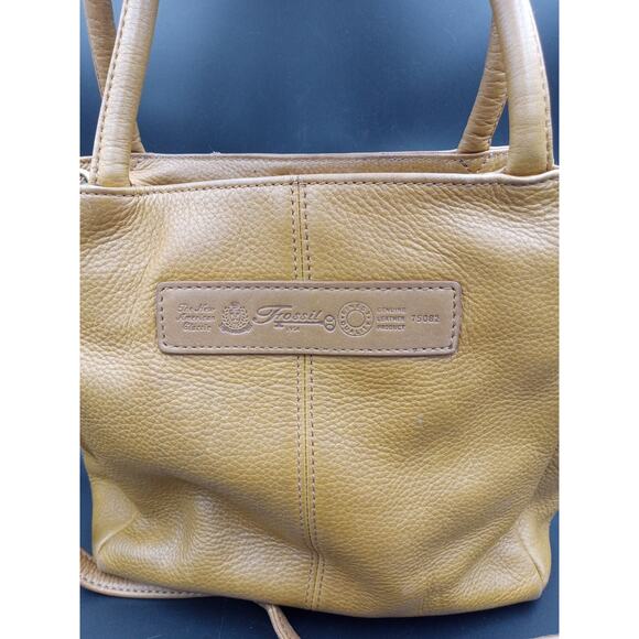 FOSSIL Purse Tan Genuine Leather Crossbody/Shoulder Handbag 75082 - Picture 2 of 16